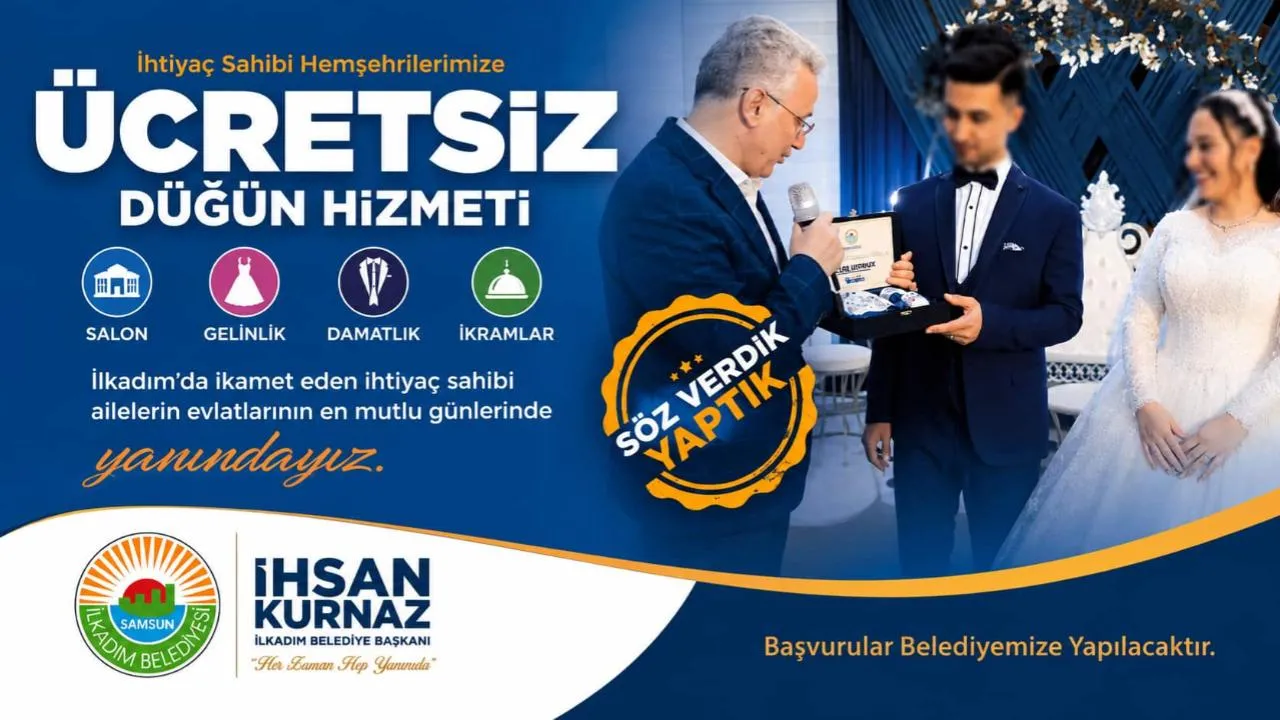 İlkadım'da 170 Çifte Ücretsiz Düğün Desteği: Yeni Yuvalara Belediye Eli